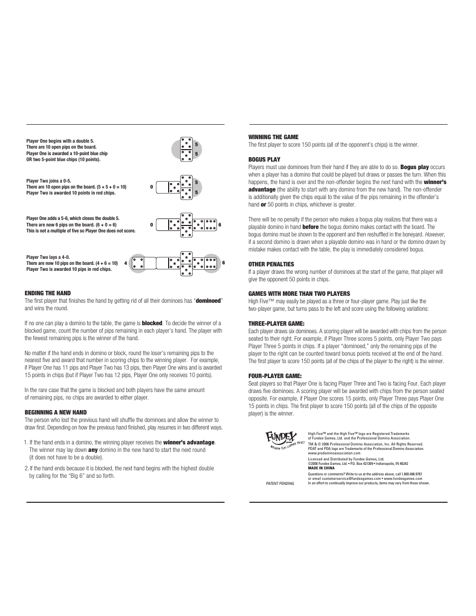 Fundex Games High Five User Manual | Page 2 / 2