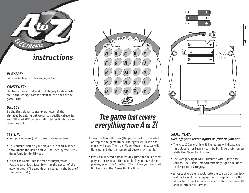 Fundex Games 2524 User Manual | 2 pages