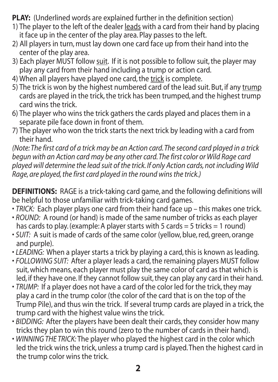 Fundex Games RAGE User Manual | Page 2 / 7