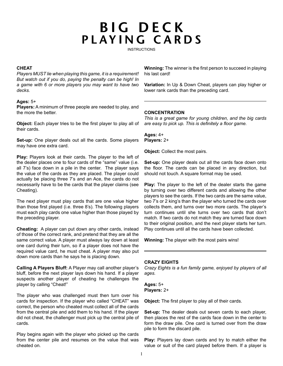 Fundex Games 3290 User Manual | 7 pages