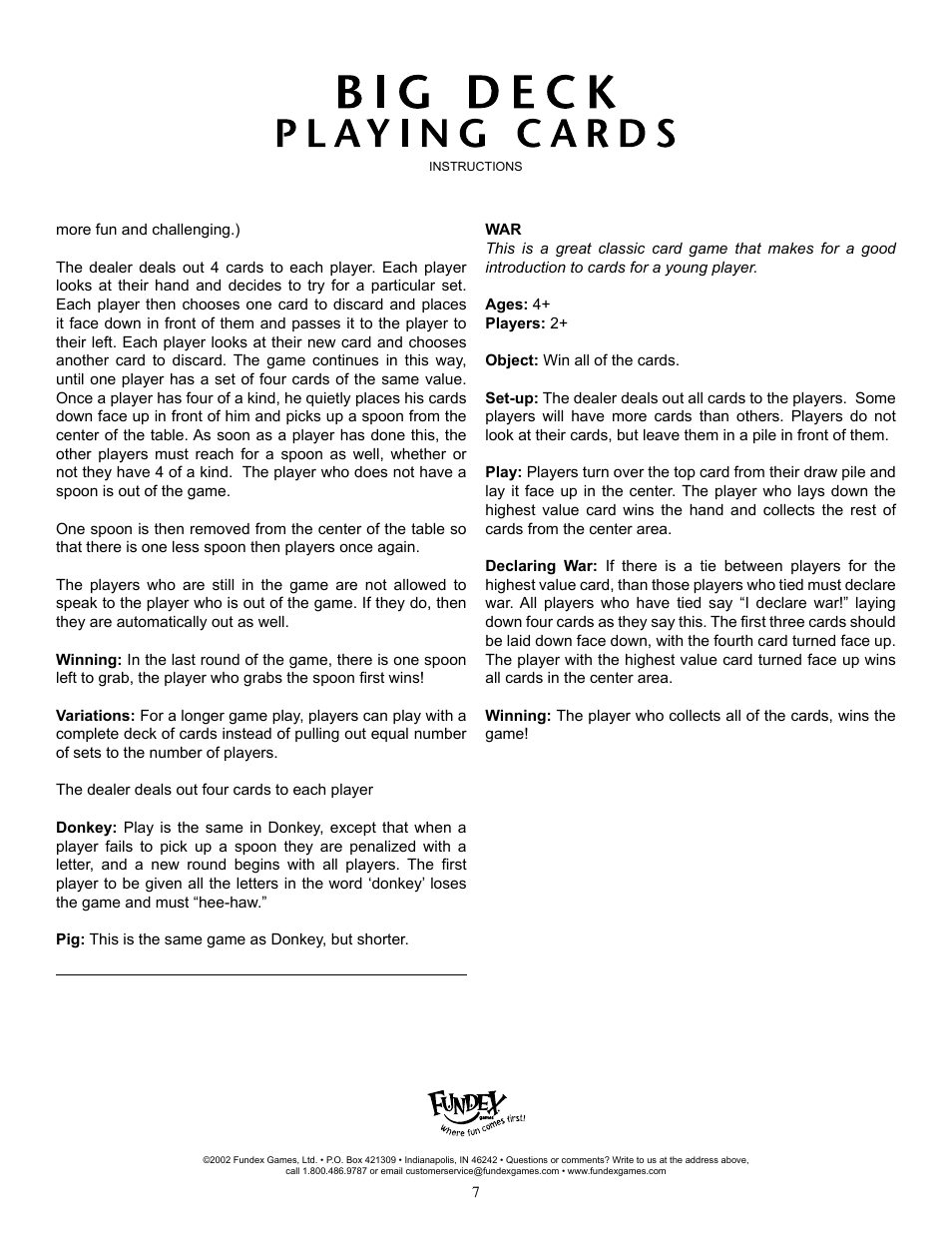 Fundex Games 3290 User Manual | Page 7 / 7