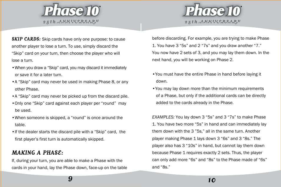 Making a phase | Fundex Games 9923 User Manual | Page 6 / 10