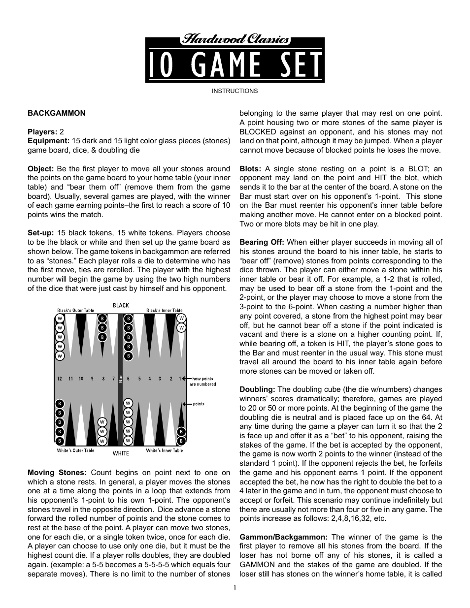 Fundex Games 10 Game Set User Manual | 4 pages