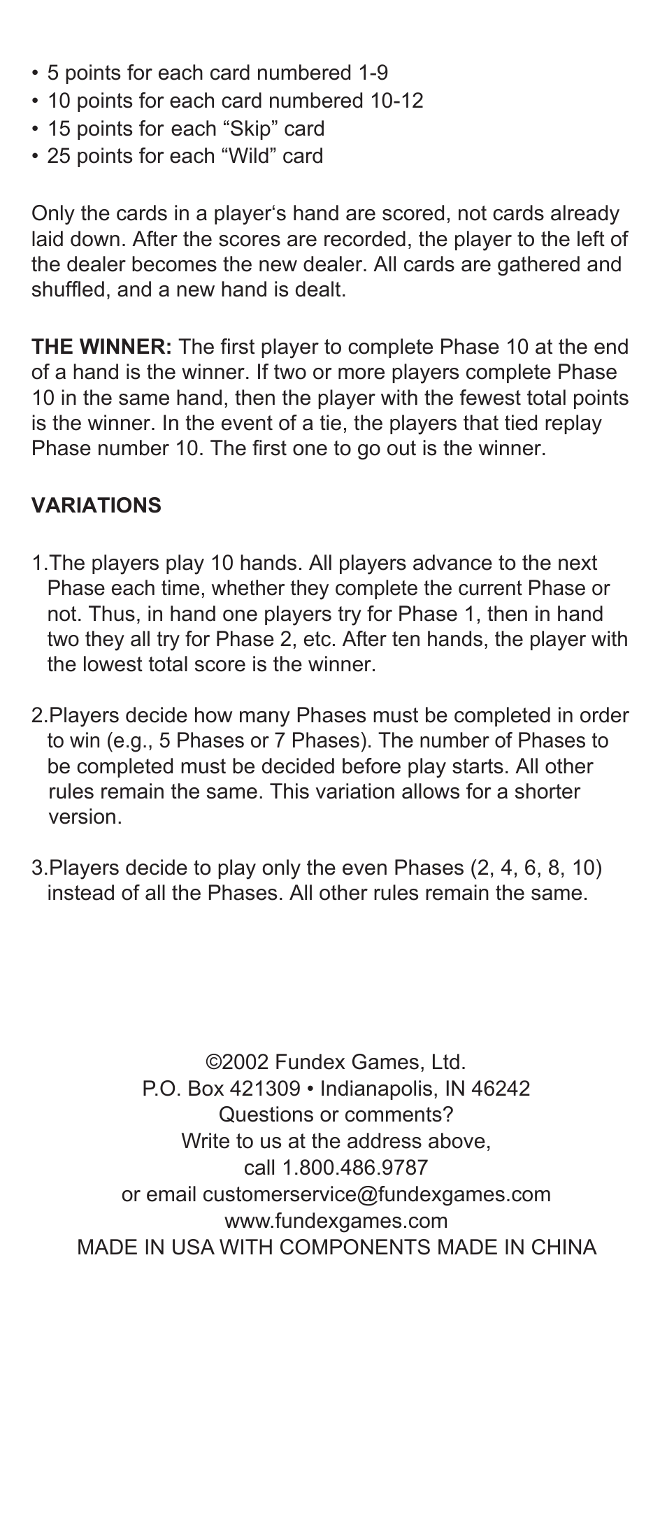 Fundex Games Phase 10 Deluxe User Manual | Page 5 / 6