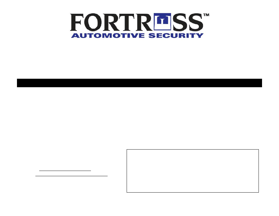Fortress Technologies FS-40 User Manual | 16 pages