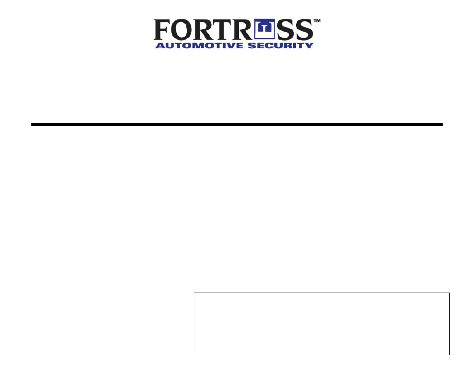 Fortress Technologies FS-30 User Manual | 14 pages