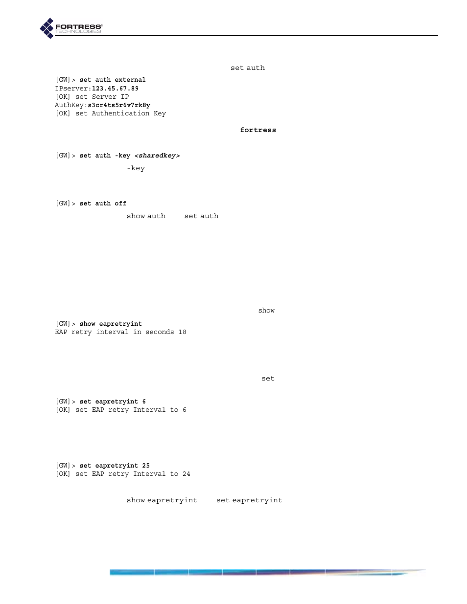 2 non-802.1x eap retry interval setting, Non-802.1x eap retry interval setting | Fortress Technologies ecure Wireless Access Bridge User Manual | Page 106 / 144