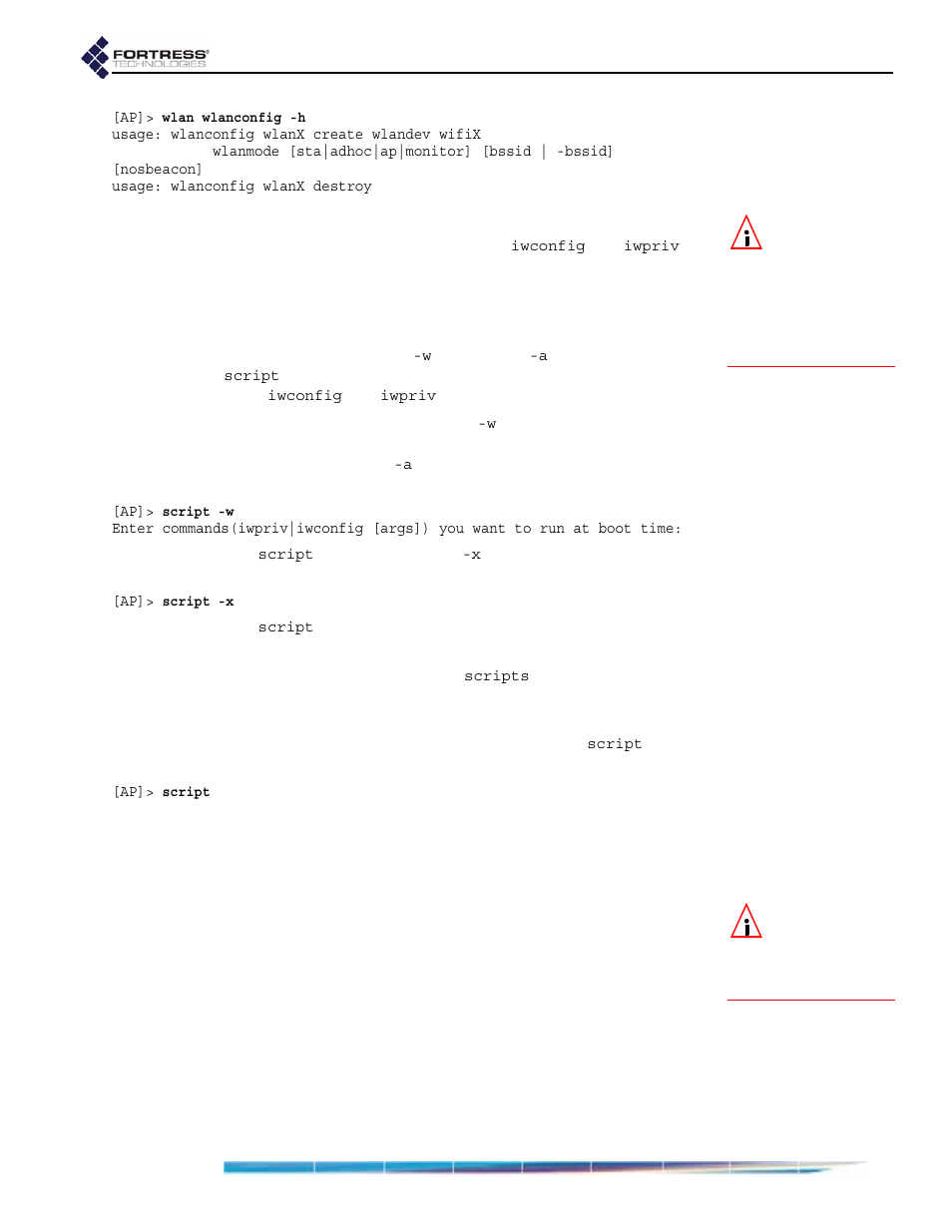 1 creating a wireless extension tools script, 8 secure automatic configuration, Creating a wireless extension tools script | Secure automatic configuration | Fortress Technologies ecure Wireless Access Bridge User Manual | Page 115 / 144