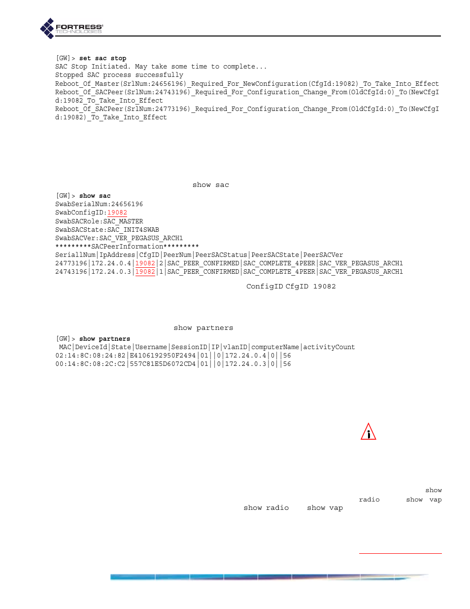 2 reconfiguring network settings with sac, Reconfiguring network settings with sac | Fortress Technologies ecure Wireless Access Bridge User Manual | Page 119 / 144