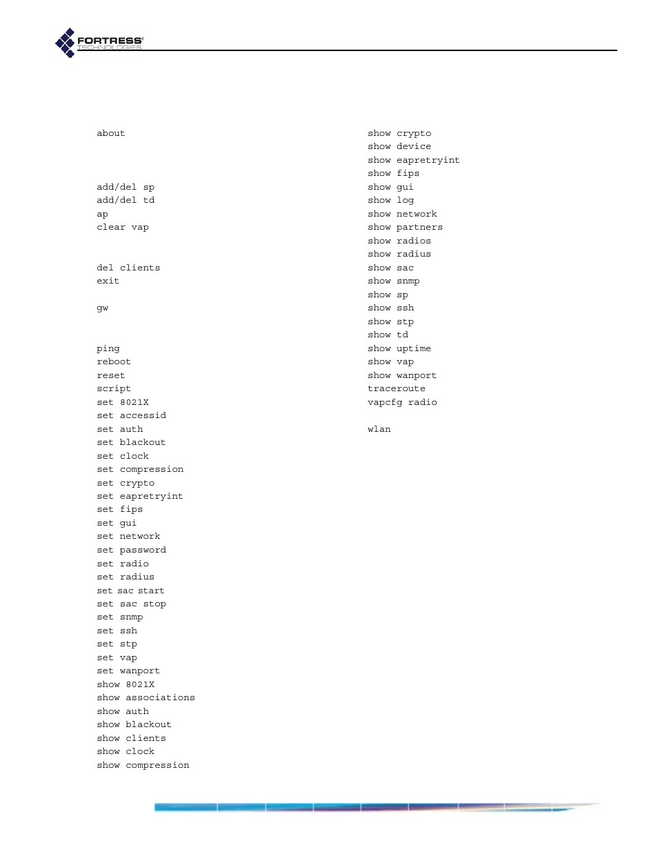 Fortress Technologies ecure Wireless Access Bridge User Manual | Page 130 / 144