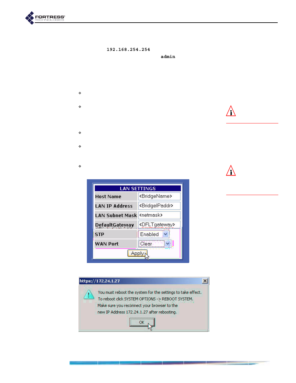 Fortress Technologies ecure Wireless Access Bridge User Manual | Page 23 / 144