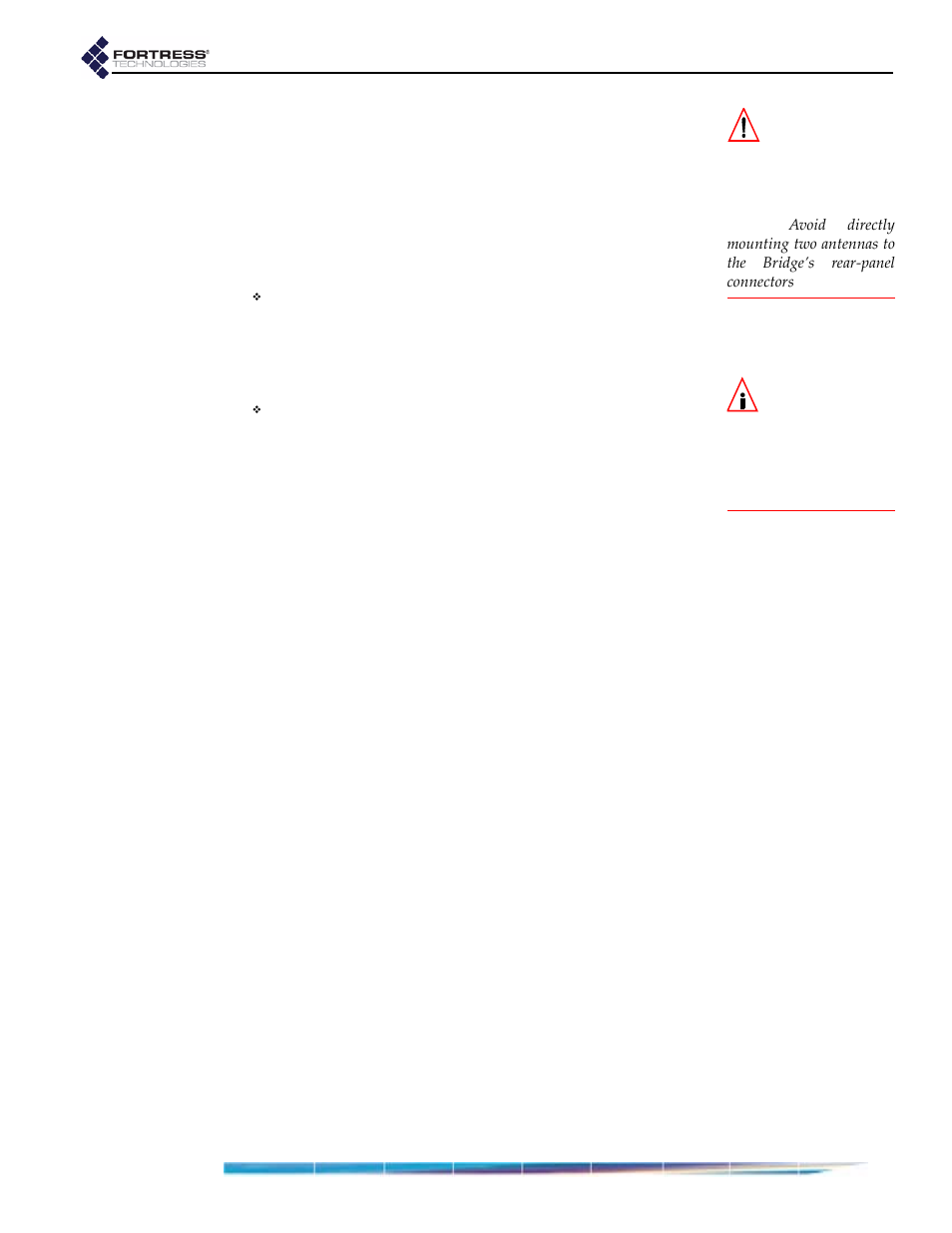 2 configuring the bridge for indoor operation, Configuring the bridge for indoor operation | Fortress Technologies ecure Wireless Access Bridge User Manual | Page 30 / 144