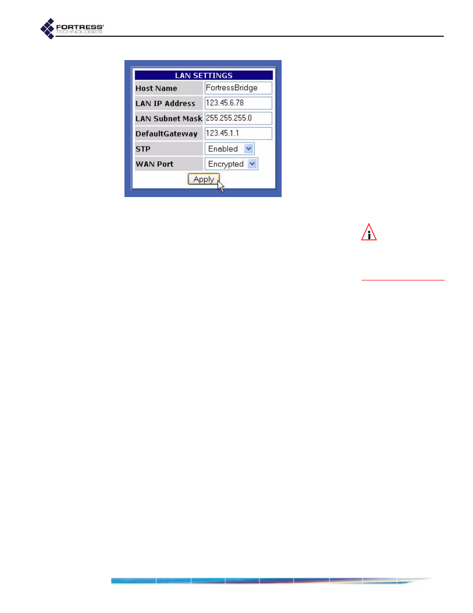 1 spanning tree protocol, 2 wan port encryption, Spanning tree protocol wan port encryption | Fortress Technologies ecure Wireless Access Bridge User Manual | Page 33 / 144
