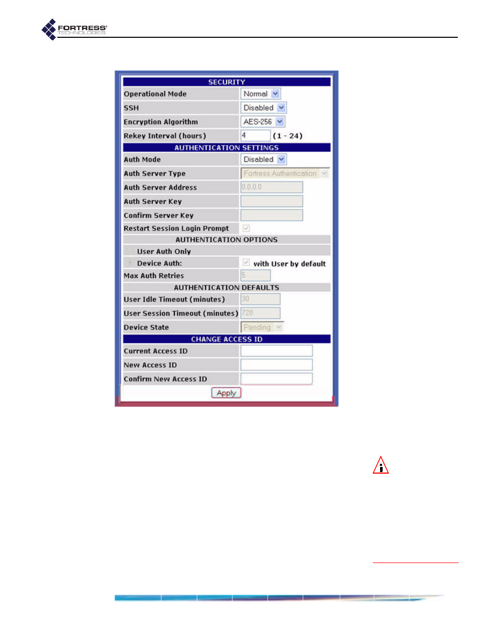 1 operating mode, Operating mode | Fortress Technologies ecure Wireless Access Bridge User Manual | Page 48 / 144