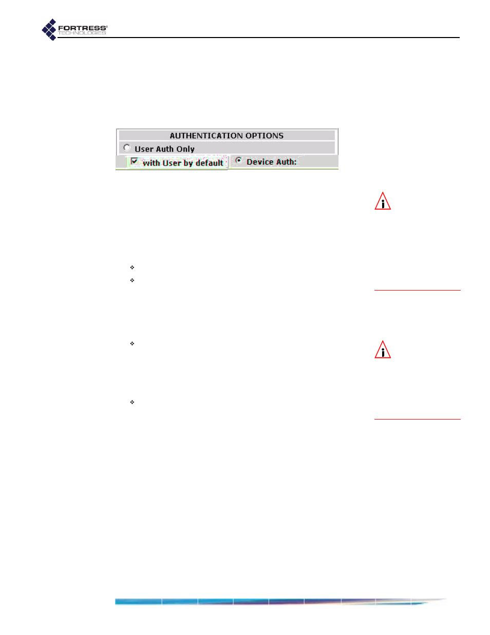 4 enabling/disabling device authentication, 5 maximum authentication retries | Fortress Technologies ecure Wireless Access Bridge User Manual | Page 54 / 144