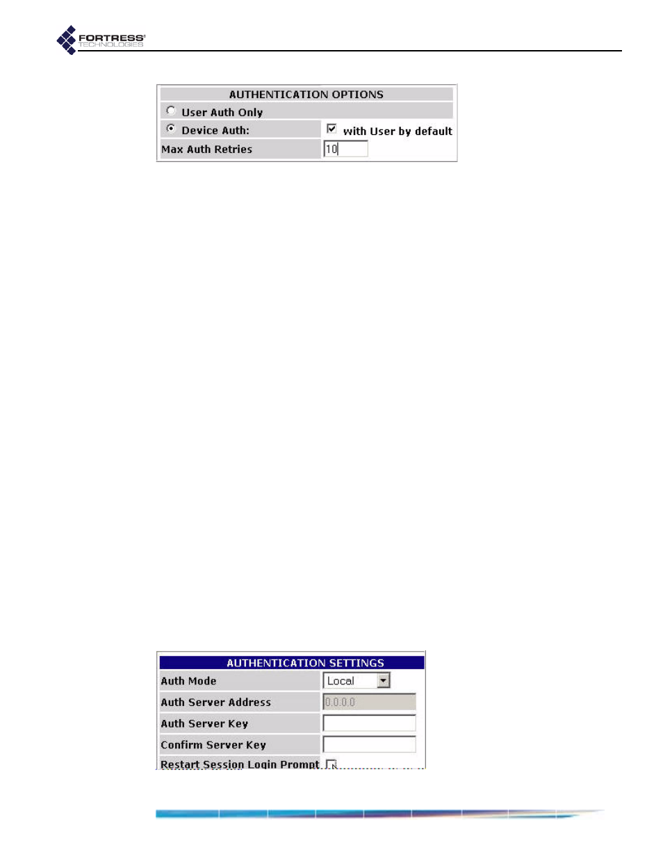 6 restart session login prompt, Restart session login prompt | Fortress Technologies ecure Wireless Access Bridge User Manual | Page 55 / 144