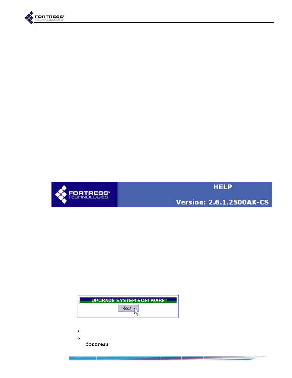 6 software versions and upgrades, 1 viewing current software version, 2 upgrading bridge software | Software versions and upgrades | Fortress Technologies ecure Wireless Access Bridge User Manual | Page 75 / 144