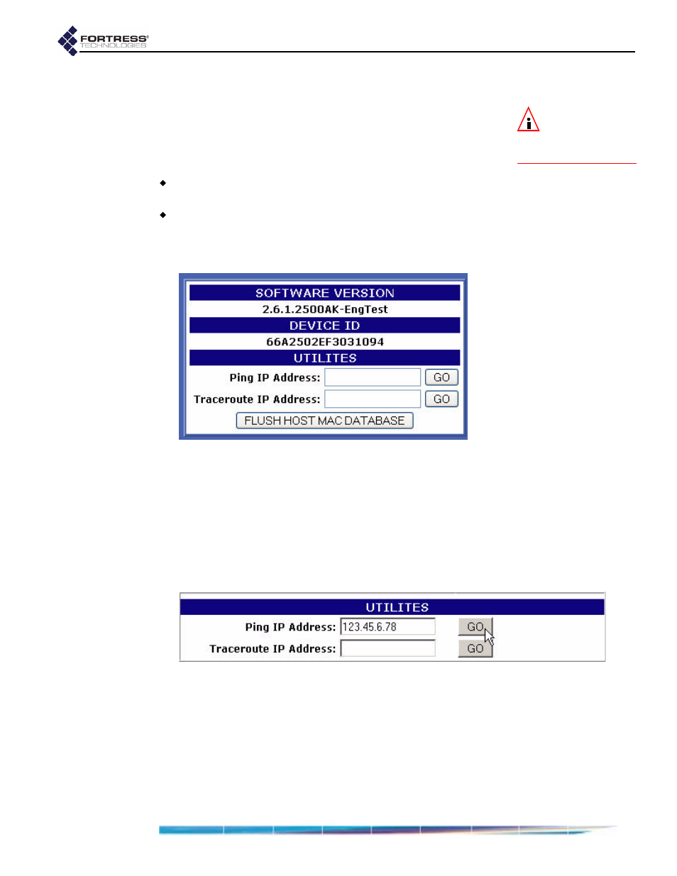 5 diagnostics, 1 pinging a device, 2 tracing a packet route | Diagnostics, Pinging a device tracing a packet route | Fortress Technologies ecure Wireless Access Bridge User Manual | Page 85 / 144