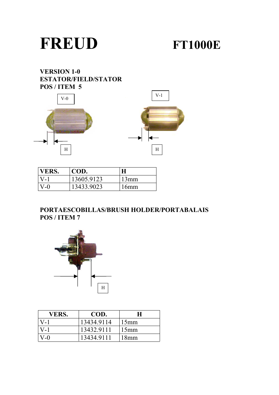 Version 1-0, Vers, Freud | Ft1000e | Freud Tools FT1000E User Manual | Page 3 / 3