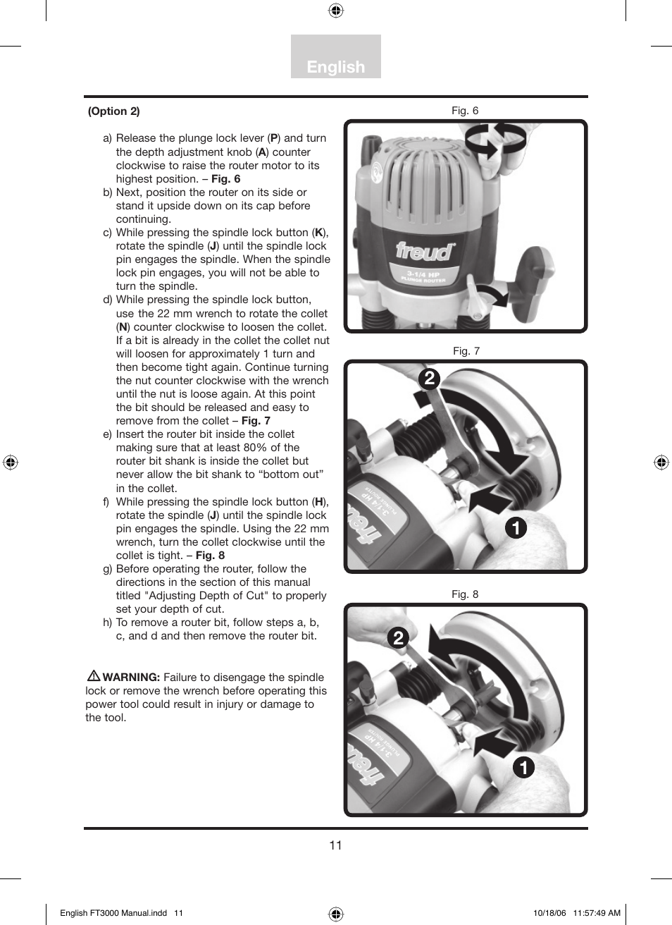 English | Freud Tools FT3000VCE User Manual | Page 12 / 60