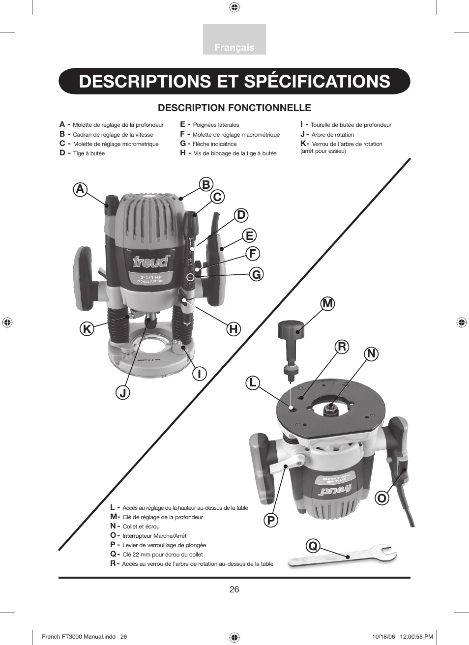Descriptions et spécifications, Po l n q | Freud Tools FT3000VCE User Manual | Page 27 / 60