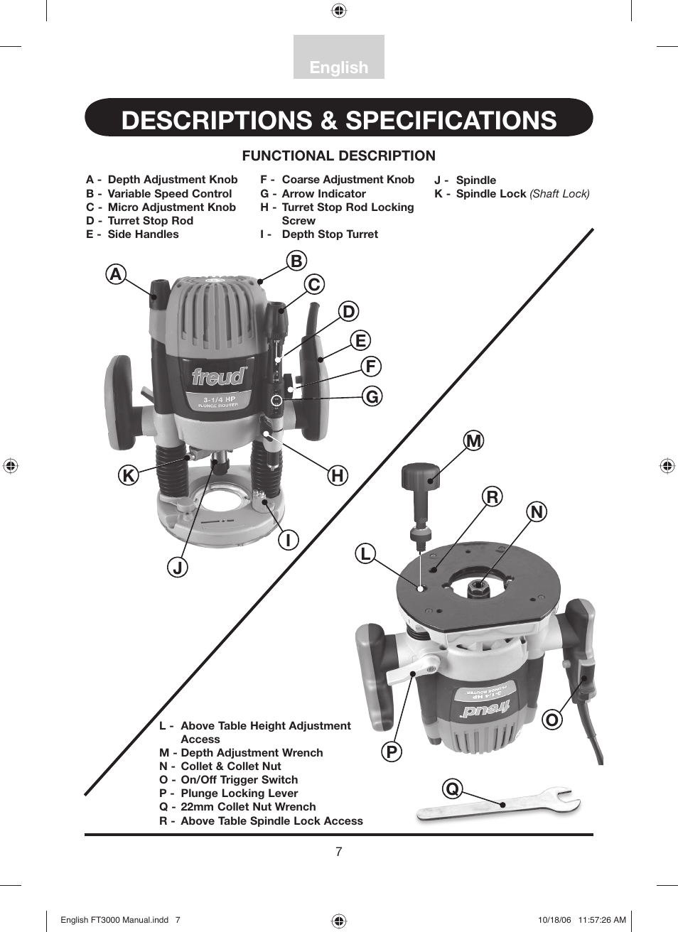 Descriptions & specifications | Freud Tools FT3000VCE User Manual | Page 8 / 60