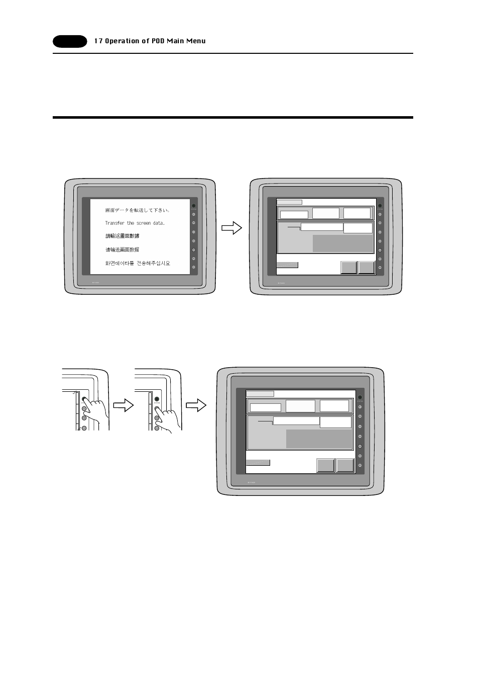 17 operation of pod main menu, Operation of pod main menu -42, Operation of pod main menu | Main menu | Fujitronic Programmable Operation Display UG520H-x User Manual | Page 51 / 275
