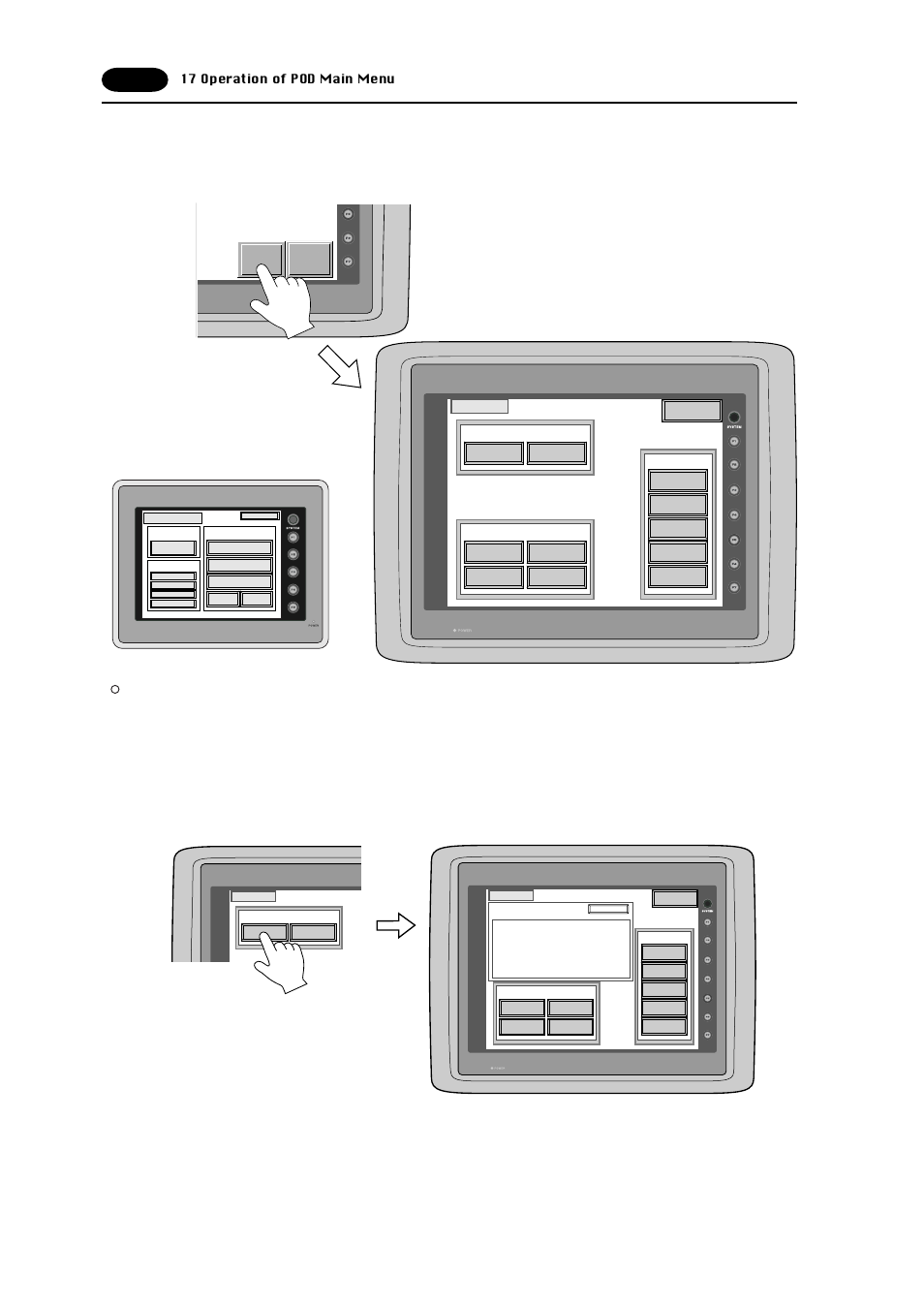 17 operation of pod main menu | Fujitronic Programmable Operation Display UG520H-x User Manual | Page 59 / 275
