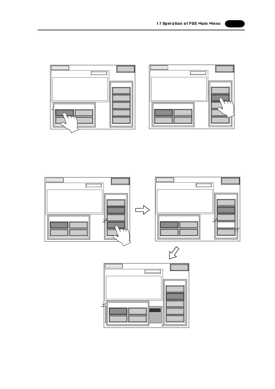 Data selection transfer, 17 operation of pod main menu | Fujitronic Programmable Operation Display UG520H-x User Manual | Page 60 / 275