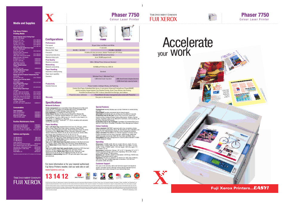 FujiFilm Phaser 7750DN User Manual | 2 pages