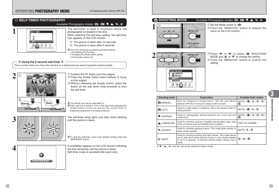 Photography menu | FujiFilm FinePix A370 User Manual | Page 17 / 49