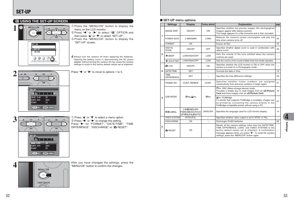 Set-up | FujiFilm FinePix A370 User Manual | Page 27 / 49