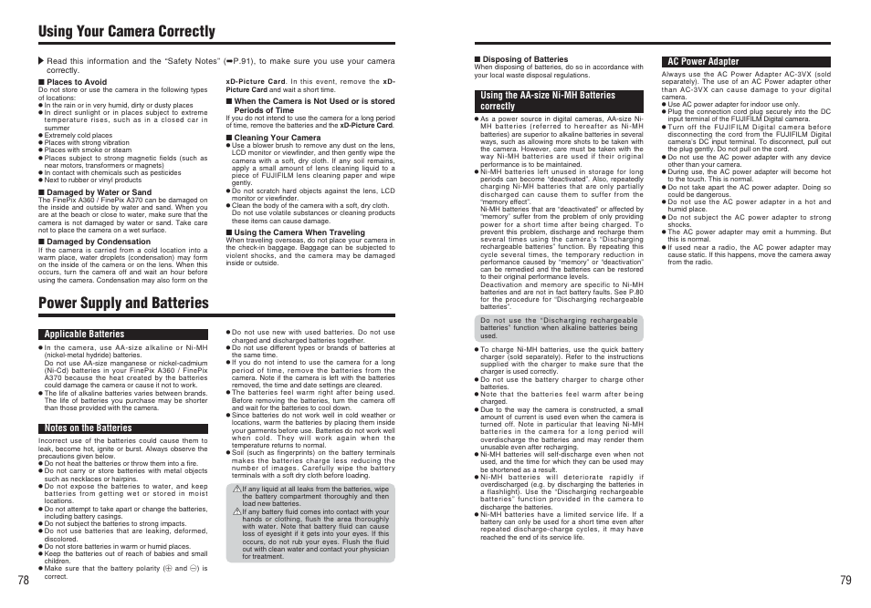 FujiFilm FinePix A370 User Manual | Page 40 / 49