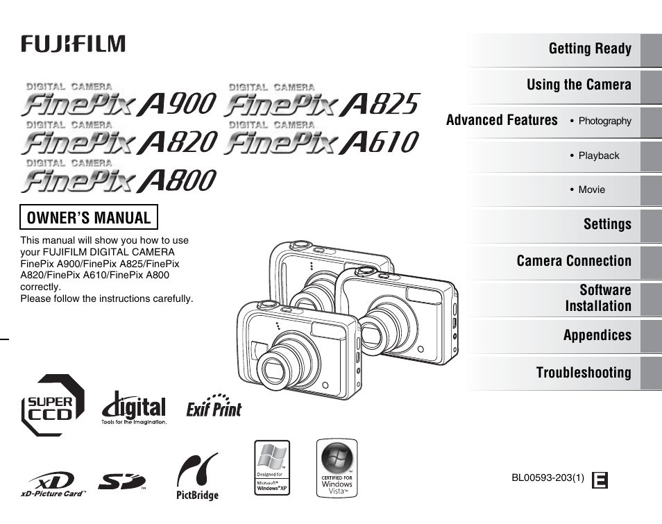 FujiFilm FinePix A900 User Manual | 164 pages