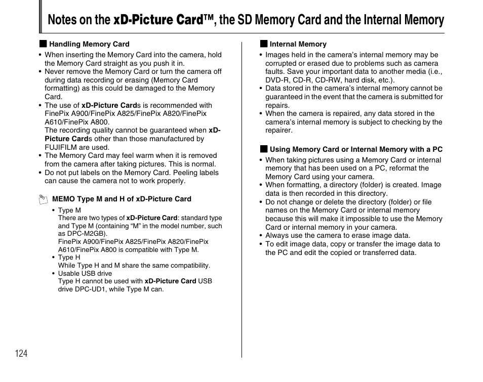 FujiFilm FinePix A900 User Manual | Page 124 / 164