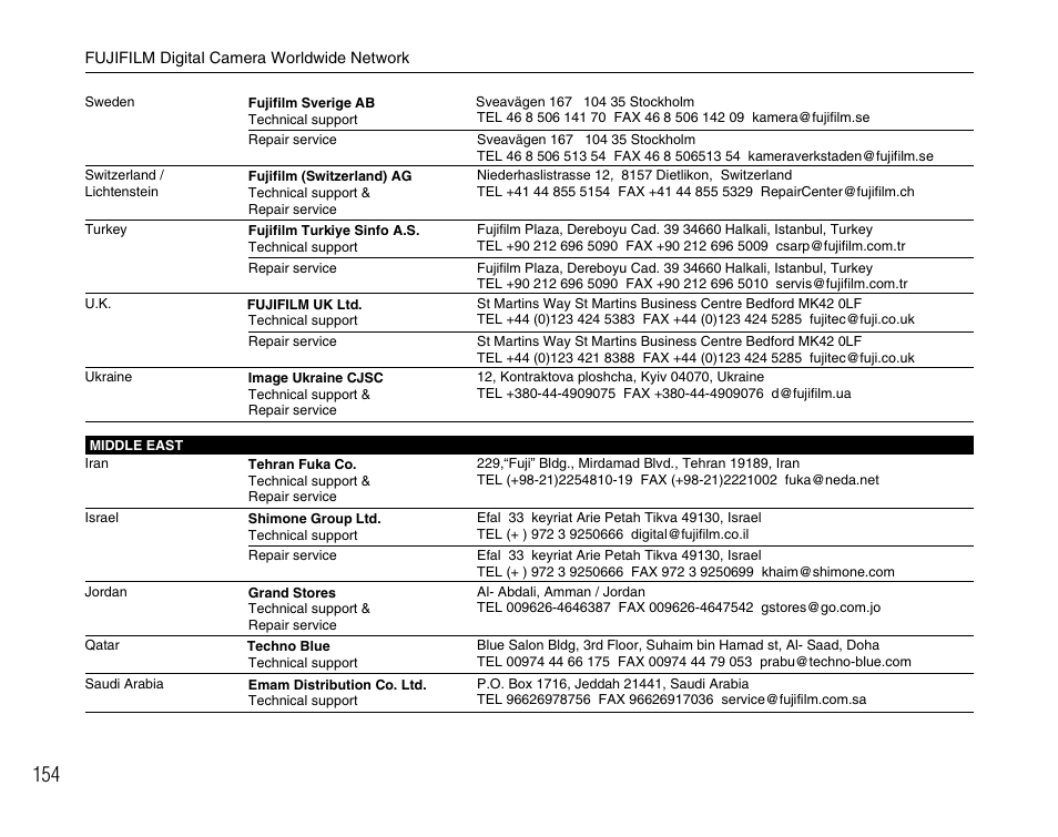 FujiFilm FinePix A900 User Manual | Page 154 / 164