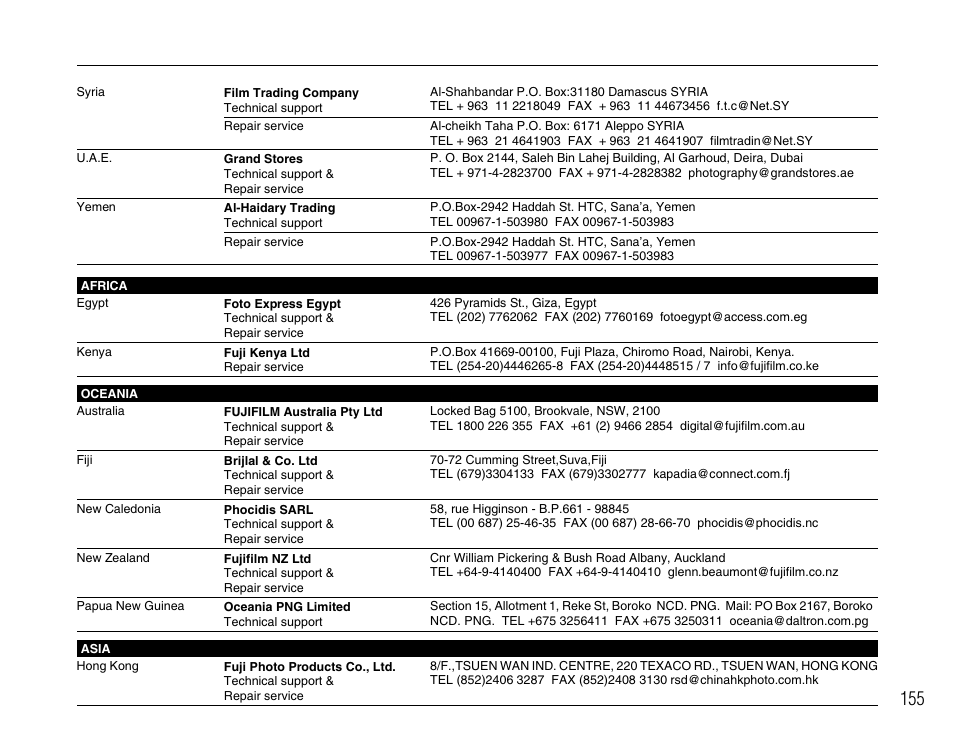 FujiFilm FinePix A900 User Manual | Page 155 / 164