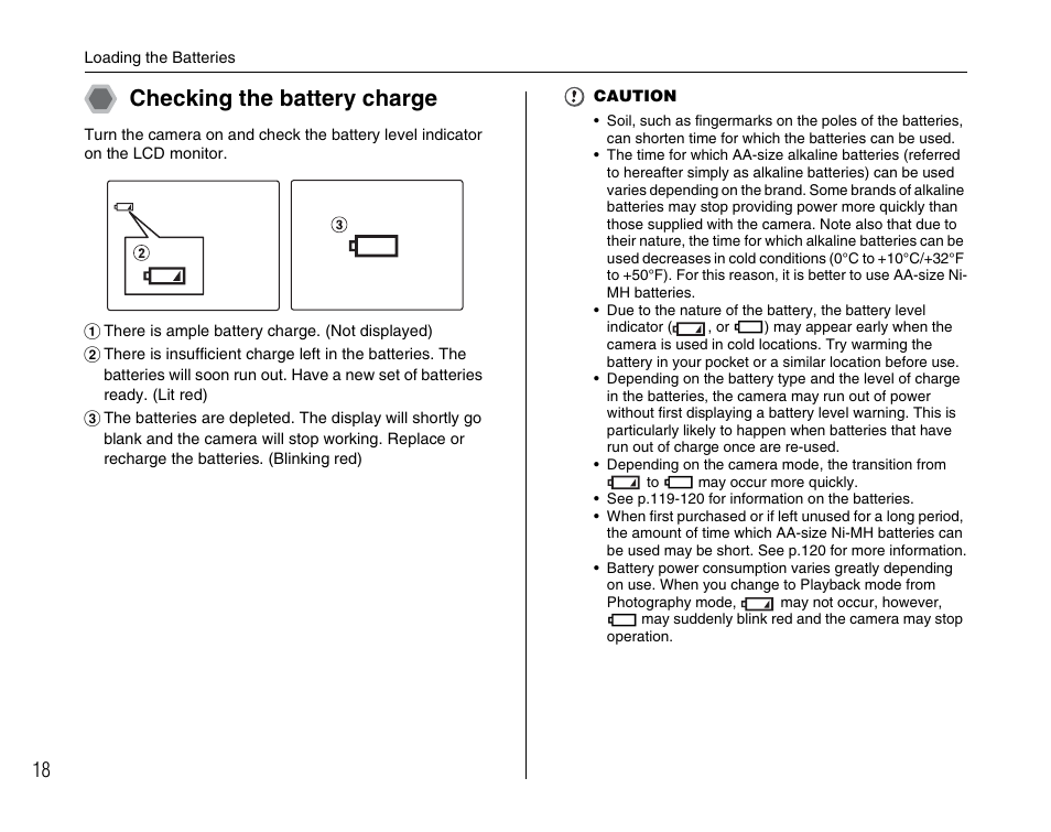 Checking the battery charge | FujiFilm FinePix A900 User Manual | Page 18 / 164