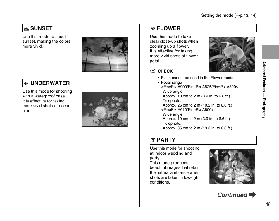 Continued q | FujiFilm FinePix A900 User Manual | Page 49 / 164