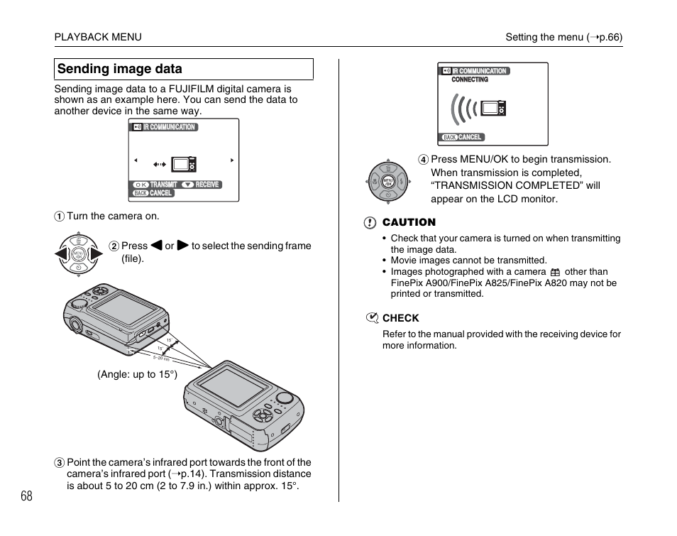 Sending image data | FujiFilm FinePix A900 User Manual | Page 68 / 164