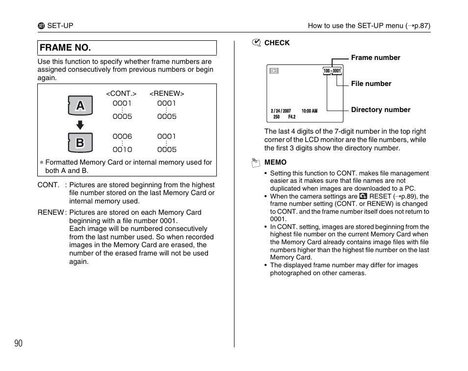 Ab b, Frame no | FujiFilm FinePix A900 User Manual | Page 90 / 164