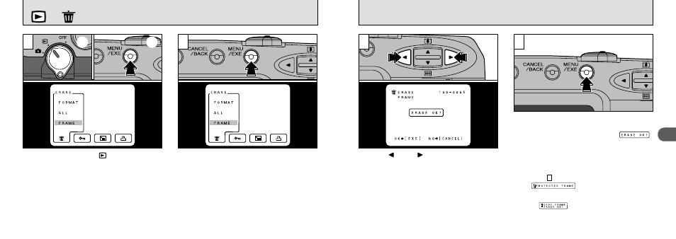 Erasing single frame, D ➡n erasing single frame | FujiFilm 1400 Zoom User Manual | Page 17 / 45
