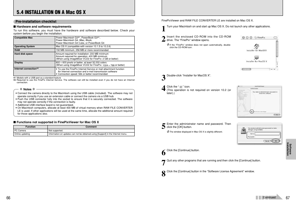 4 installation on a mac os x | FujiFilm FinePix 420 User Manual | Page 34 / 47