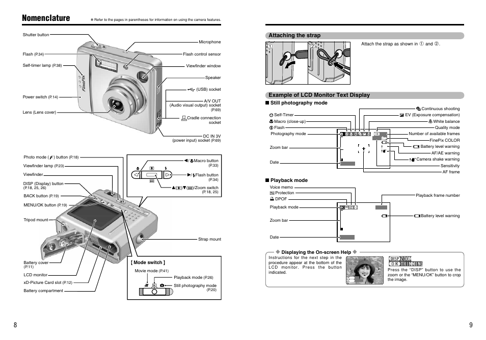 Nomenclature | FujiFilm FinePix 420 User Manual | Page 5 / 47