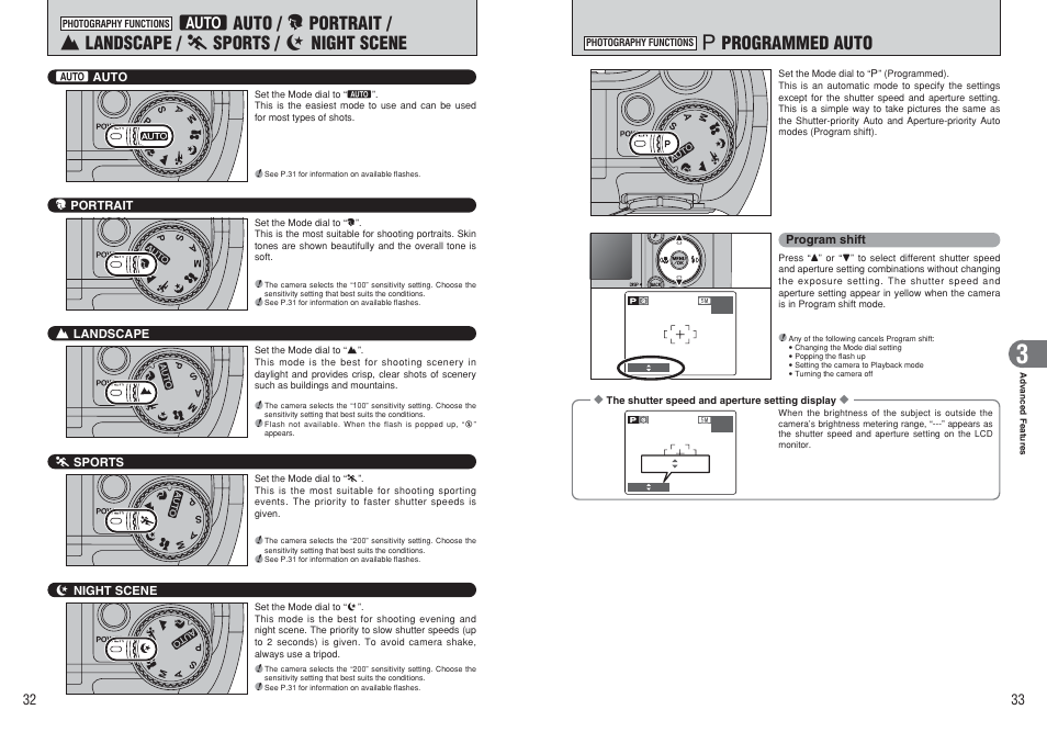 N programmed auto | FujiFilm E510 User Manual | Page 17 / 59