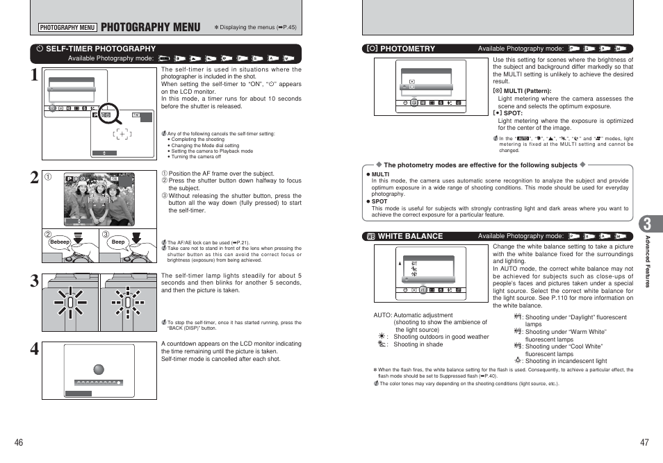 Photography menu | FujiFilm E510 User Manual | Page 24 / 59