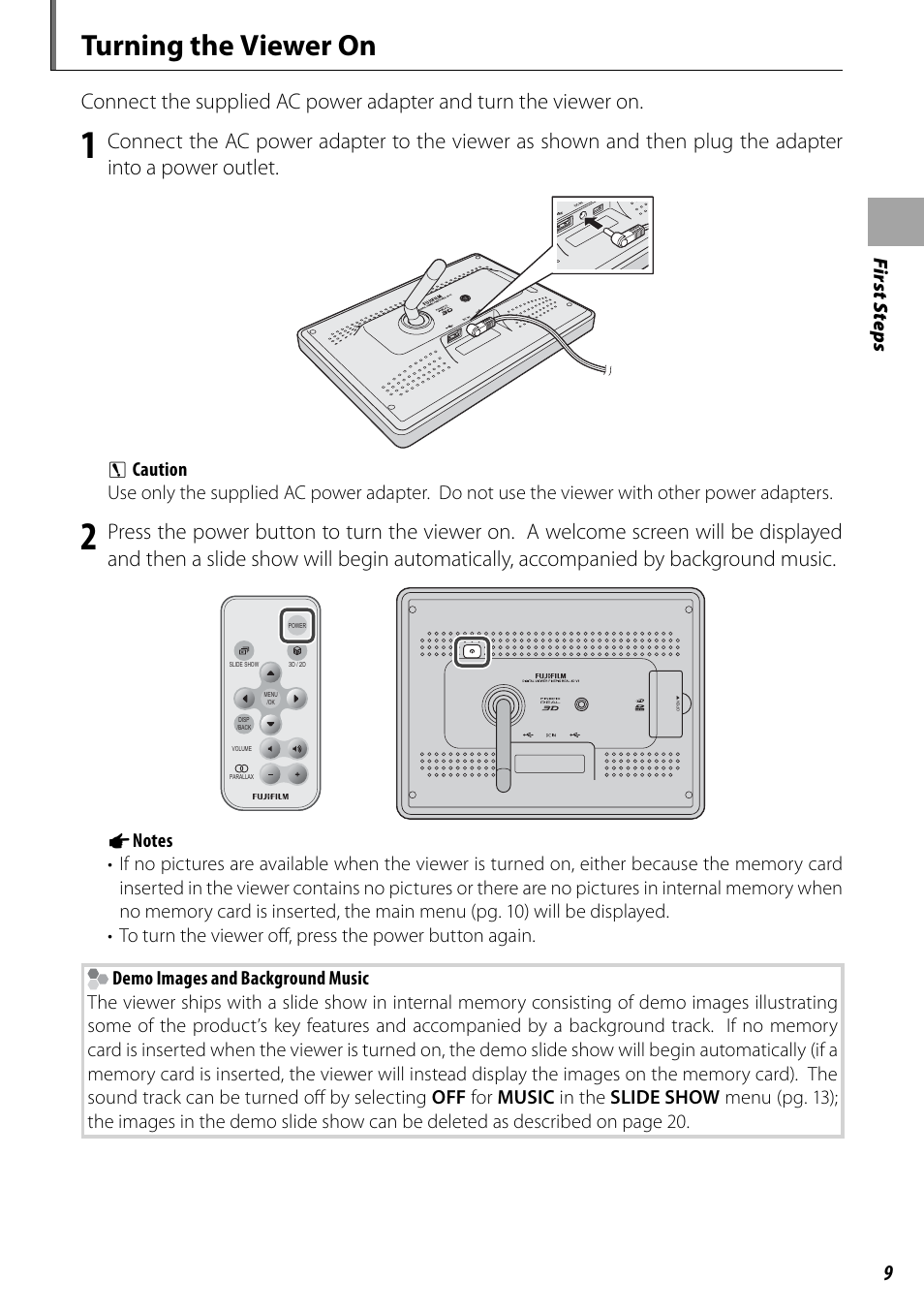 Turning the viewer on | FujiFilm BL00969-200 User Manual | Page 17 / 44