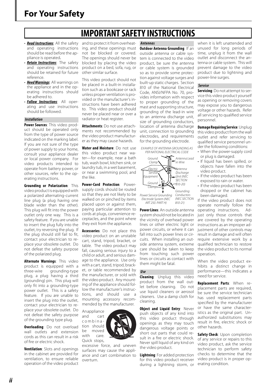 For your safety, Important safety instructions | FujiFilm BL00969-200 User Manual | Page 2 / 44