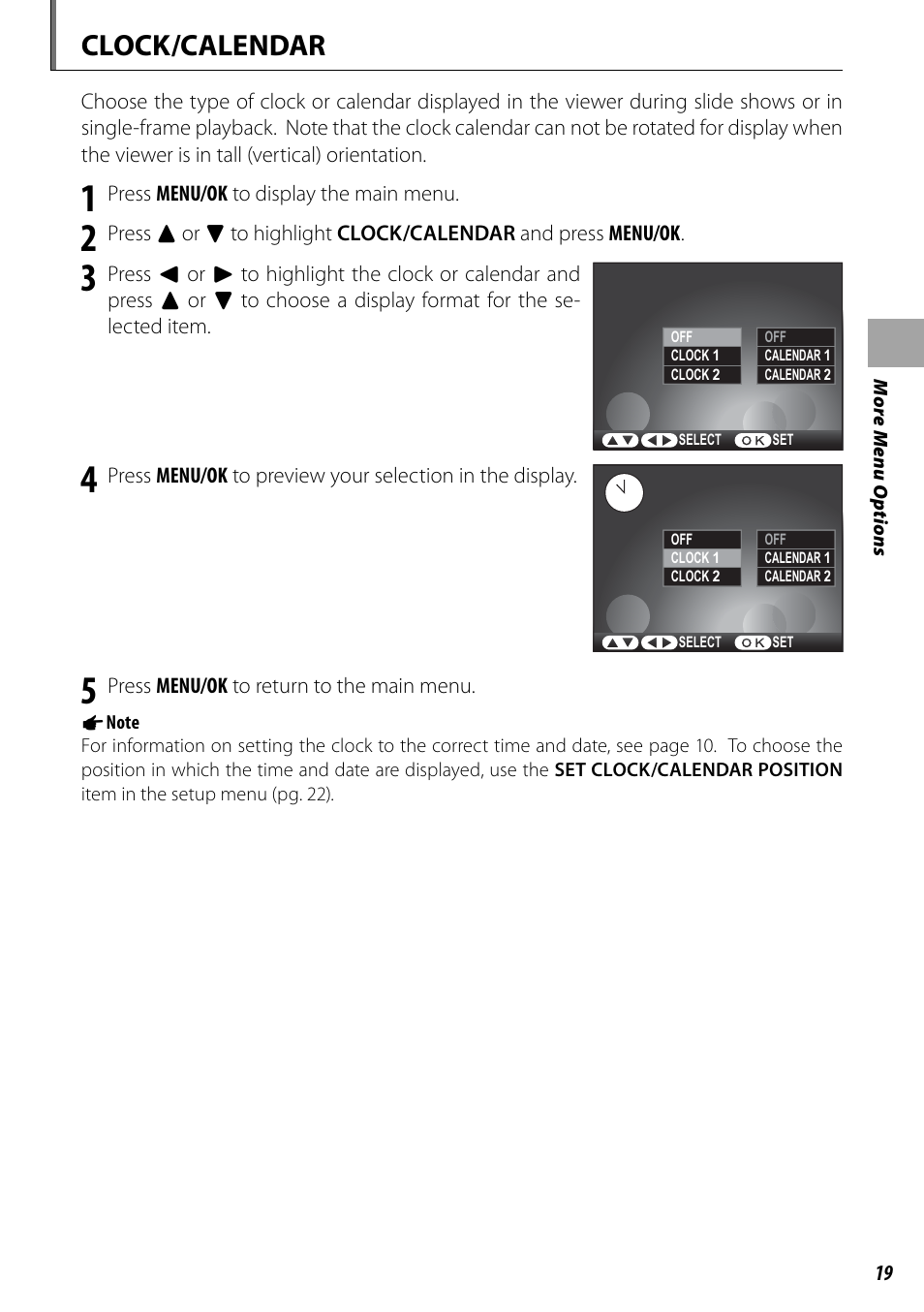 Clock/calendar | FujiFilm BL00969-200 User Manual | Page 27 / 44