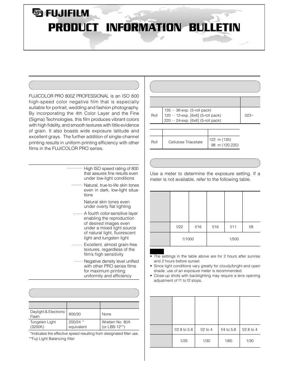 FujiFilm PRO 800Z AF3-177E User Manual | 8 pages